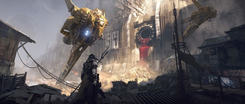 Joakim Ericsson, artwork, digital art, illustration, painting, concept art, futuristic, apocalyptic, men, armor, ship, 2D, science fiction