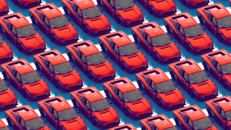 Ferrari, Ferrari Testarossa, supercars, car, Retro style, Retrowave, synthwave, render, CGI, sunset, industrial, vehicle, red cars