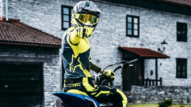 motorcycle, motorcyclist, bike, cross, helmet, 4k