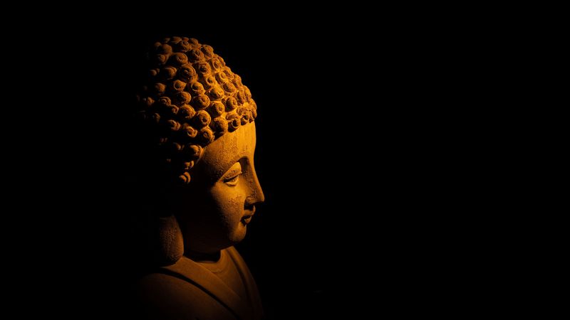 buddha, statue, dark, 4k