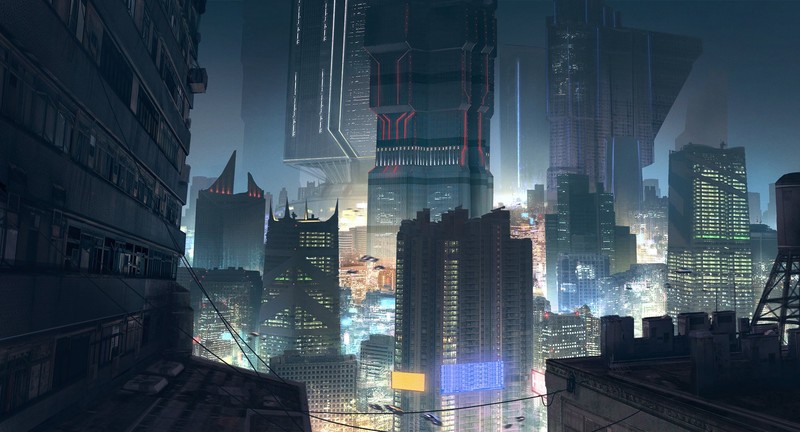 cyberpunk, futuristic, artwork, futuristic city