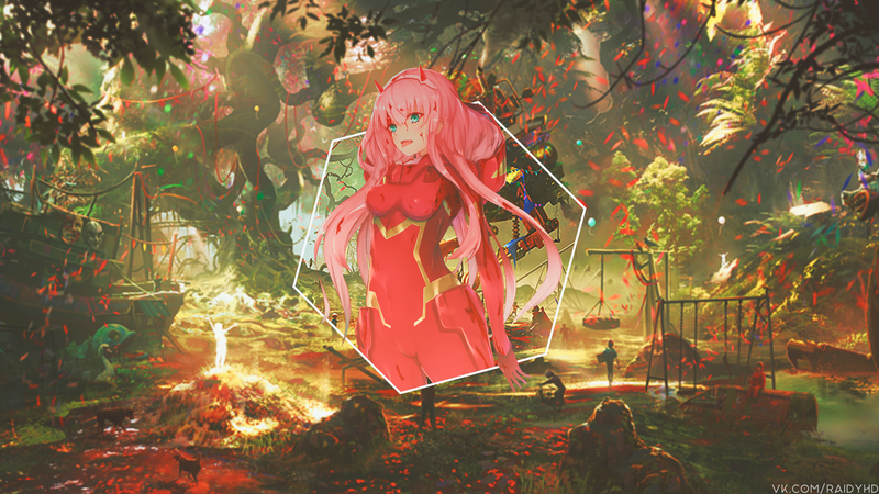 anime girls, anime, picture-in-picture, Zero Two (Darling in the FranXX), Darling in the FranXX