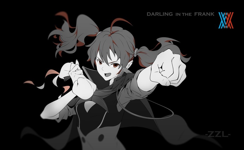 anime, anime girls, selective coloring, black background, simple background