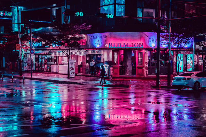 photography, city, city lights, street, night, neon lights, urban