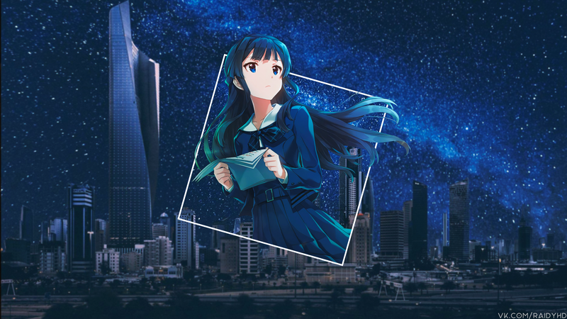 anime girls, anime, picture-in-picture