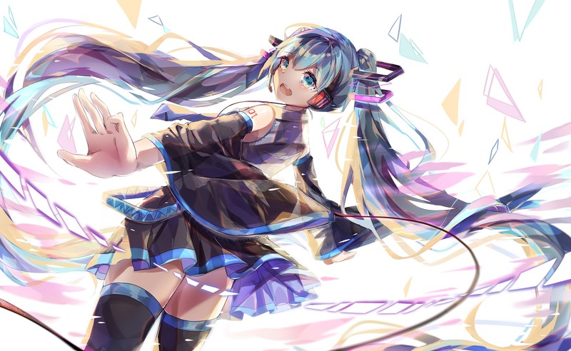 anime girls, long hair, blue eyes