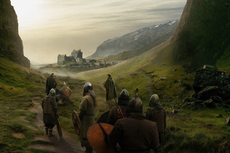 fantasy art, artwork, landscape, castle