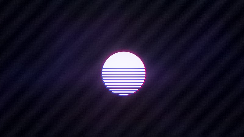 Retro style, horizon, purple background, digital art, minimalism