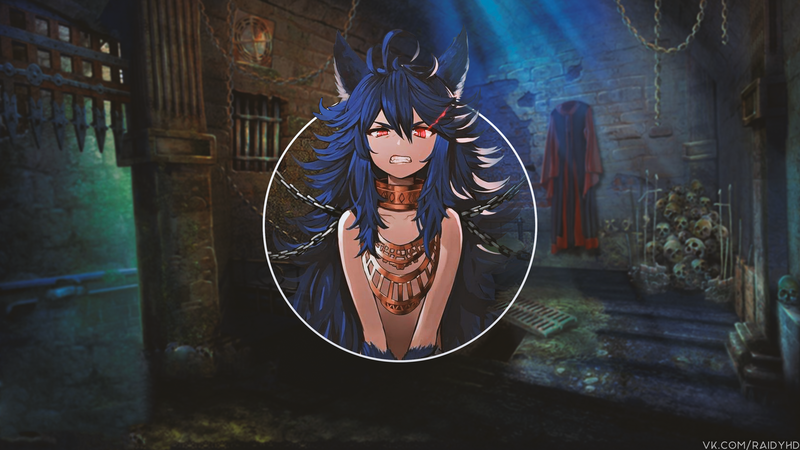 anime, anime girls, picture-in-picture, blue hair, red eyes