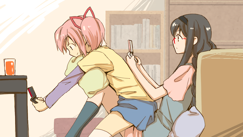 anime, anime girls, Mahou Shoujo Madoka Magica, Kaname Madoka, Akemi Homura, fan art
