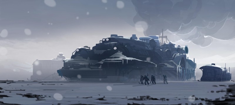Frostpunk, video games, video game art, game art, snow, artwork