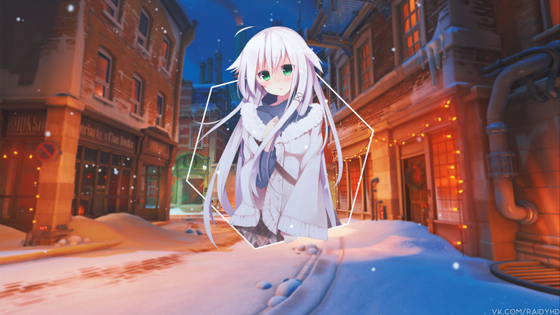 anime, anime girls, picture-in-picture, green eyes