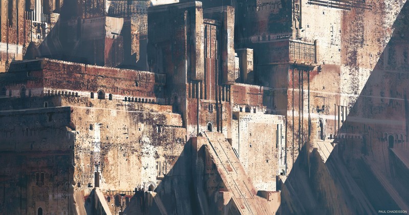 digital, castle, architecture, concept art, Paul Chadeisson