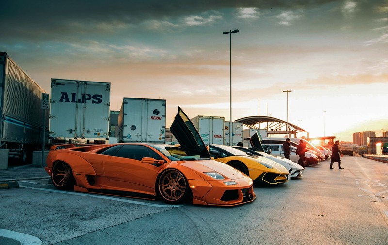 Speedhunters, car, sunset, Lamborghini