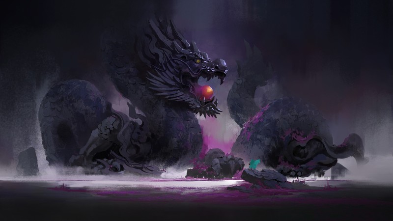 dark fantasy, fantasy art, dark, dragon