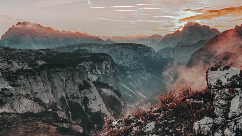 mountains, nature, mist