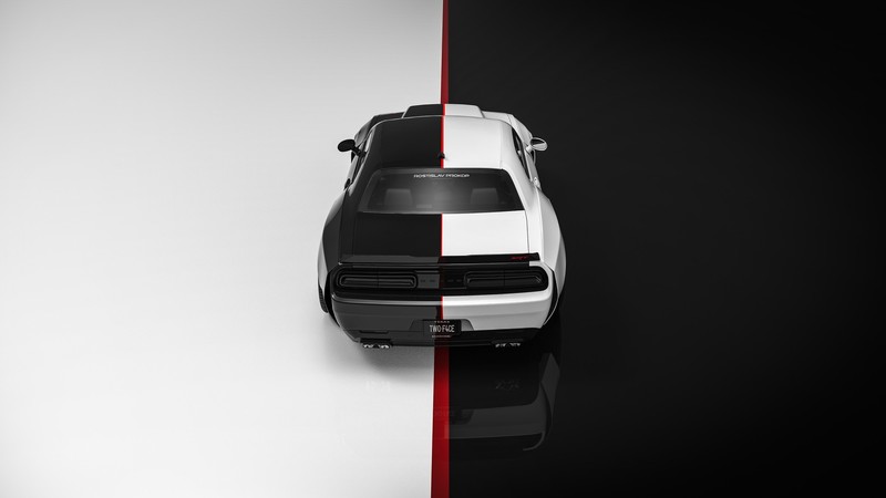car, black cars, white cars, Rostislav Prokop, Dodge, vehicle, Dodge Challenger, Dodge Challenger SRT