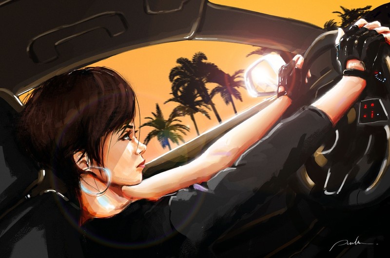 artwork, women, car, vehicle