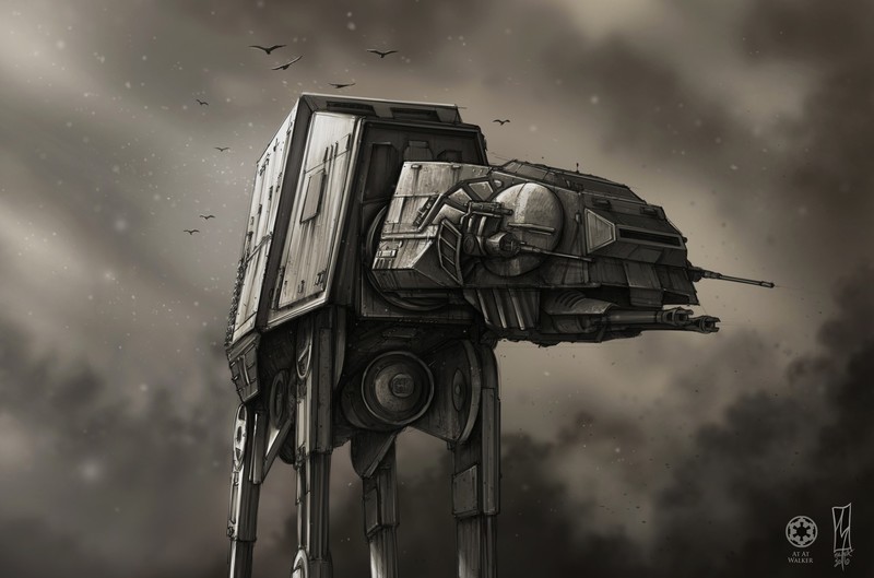 AT-AT, Star Wars, artwork, Imperial Forces, science fiction