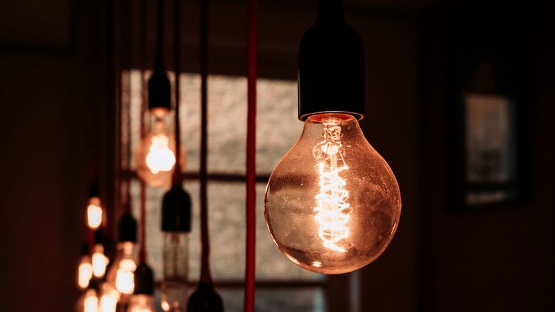 light bulbs, light, electricity, interior, loft, 4k