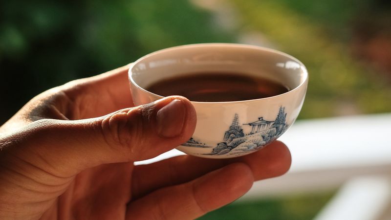 cup, tea, hand, drink, 4k