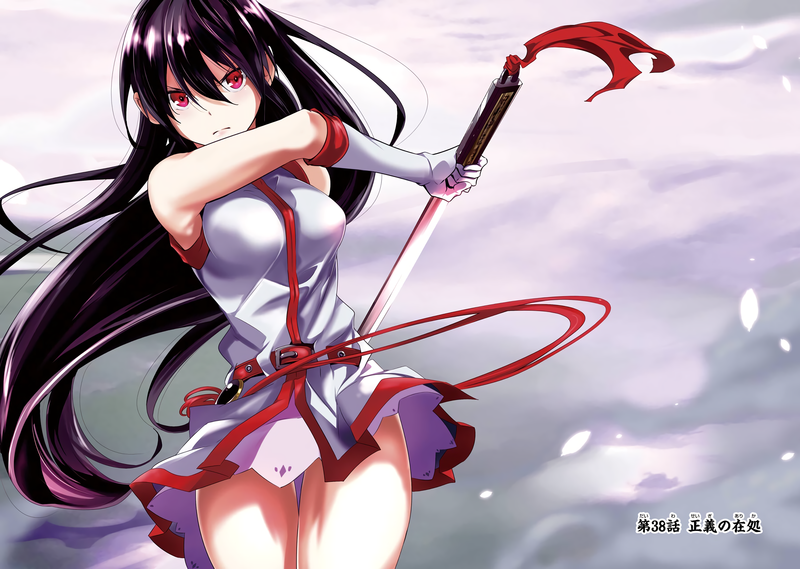 anime, anime girls, Akame ga Kill!, Japanese Art, katana, white dress, simple background, dark hair, fan art, white skin, white
