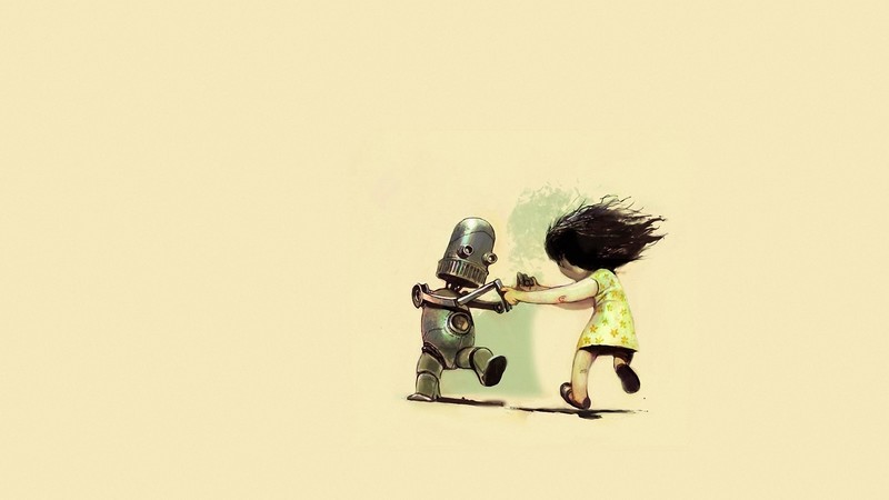 robot, dancing, minimalism, artwork