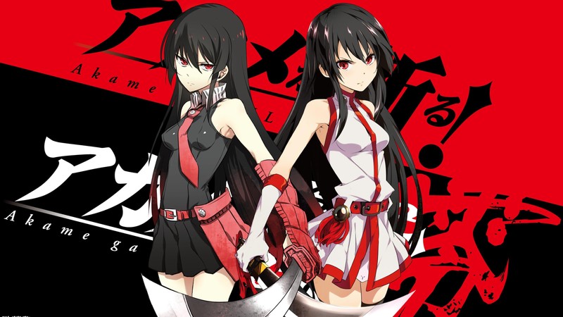 anime, anime girls, Akame ga Kill!, Japanese Art, katana, white dress, dark hair, Akame, fan art, white skin