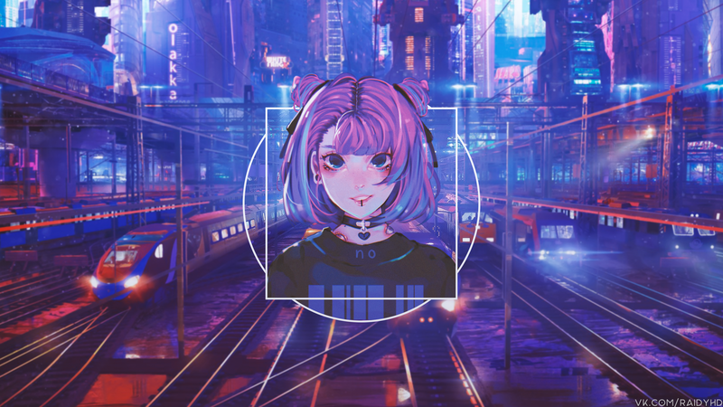 anime, anime girls, picture-in-picture, pink hair, necklace