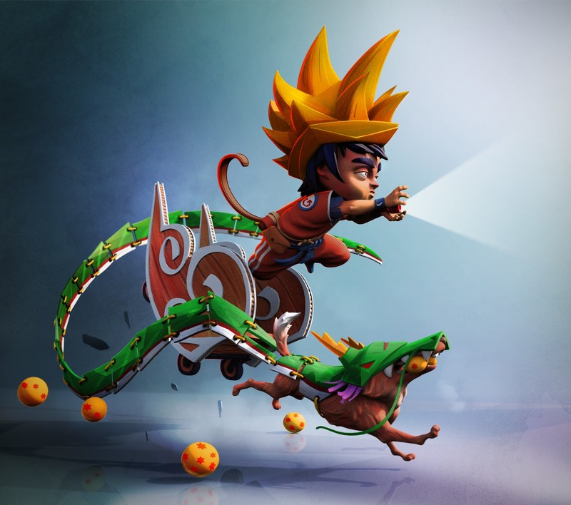 Dragon Ball, Kamehameha, children, artwork