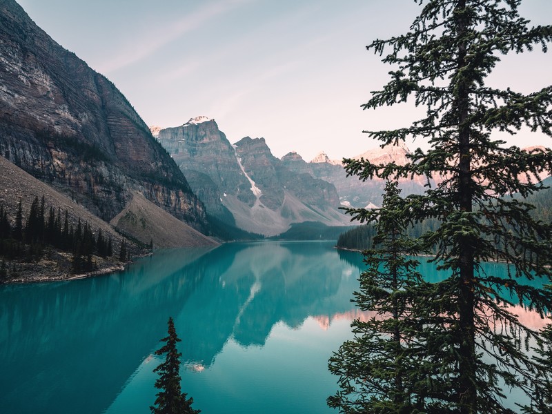 landscape, nature, mountains, Canada, water, forest, lake, Banff National Park, Moraine Lake