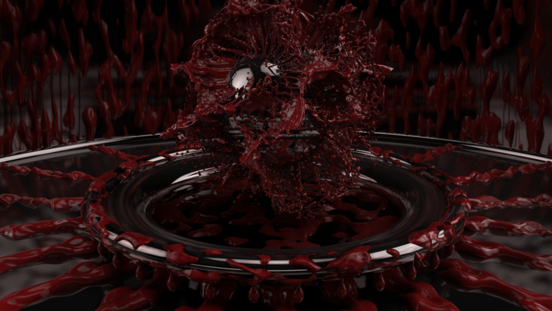 splashes, red, splatter, 3D Abstract, detailed, render, liquid