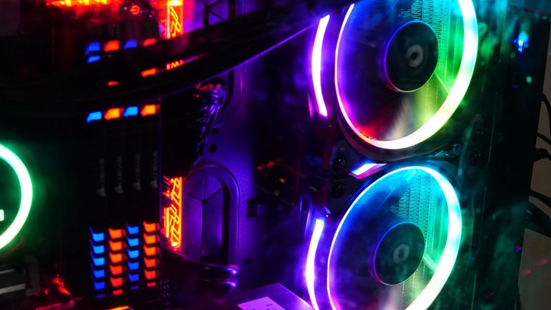 computer, coolers, backlight, neon, colorful, 4k