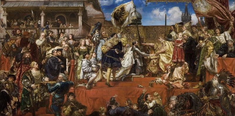 classical art, Europe, Jan Matejko, 1882, 1882 (Year), painting, Poland, Polish, Lithuania, Prussian Homage, Kraków, Wawel