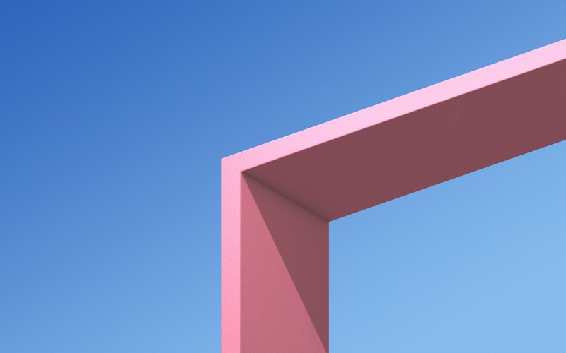 minimalism, architecture, blue, pink