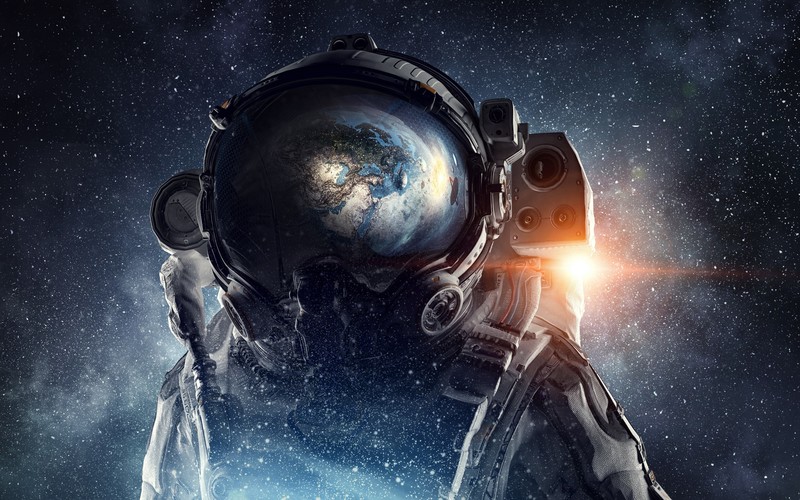 space, astronaut, stars, galaxy, planet, space art, digital art