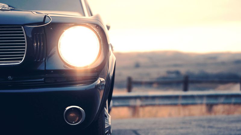 car, black, headlight, light, front view, 4k