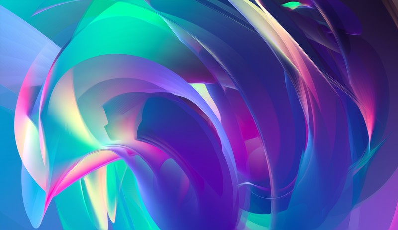 abstract, 3D, shapes, digital art, cyan