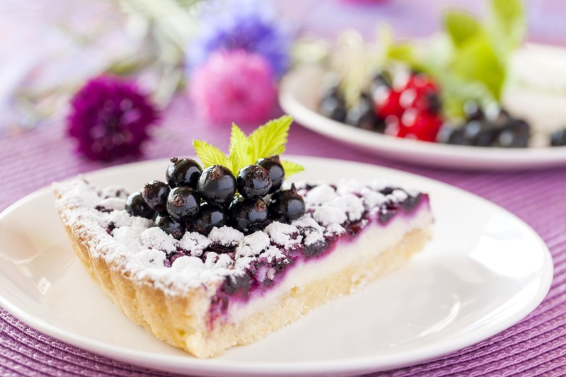 food, cake, berries, dessert, pie, mint leaves