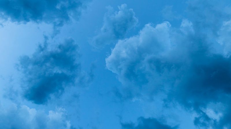 sky, clouds, blue, height, atmosphere, 4k