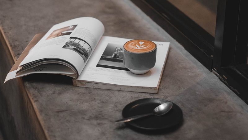 coffee, cup, magazine, window, windowsill, 4k