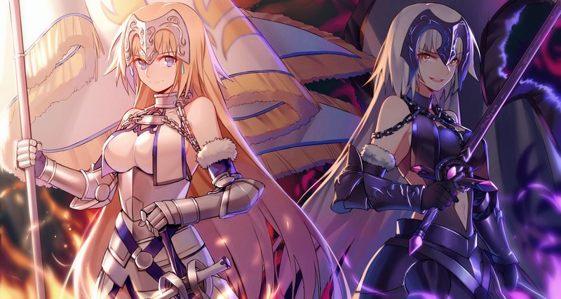 Fate Series, Jeanne (Alter) (Fate/Grand Order), Jeanne dArc, Armored, flag, sword, anime girls, anime, fantasy girl