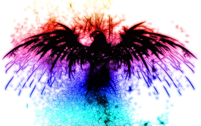 phoenix, abstract, colorful, birds, animals, artwork