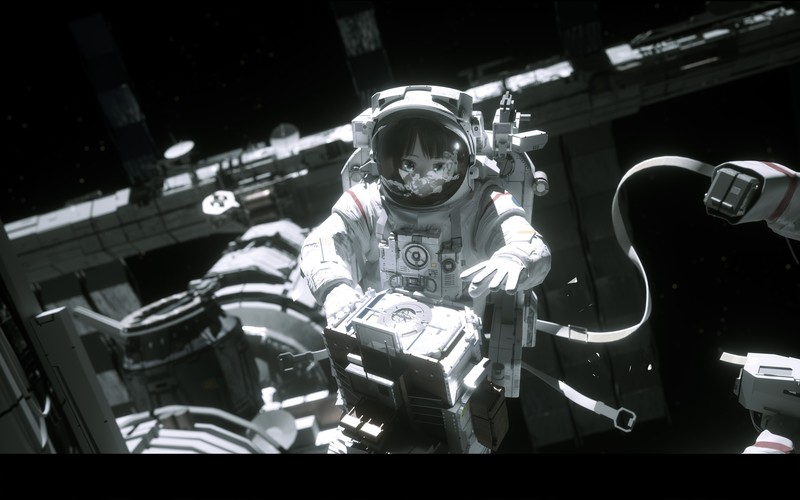 anime girls, anime, astronaut, novelance