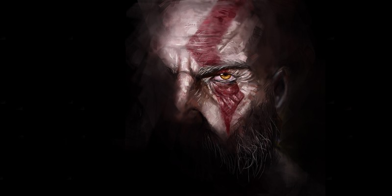 God of War, digital, Kratos, dark, video games, video game art