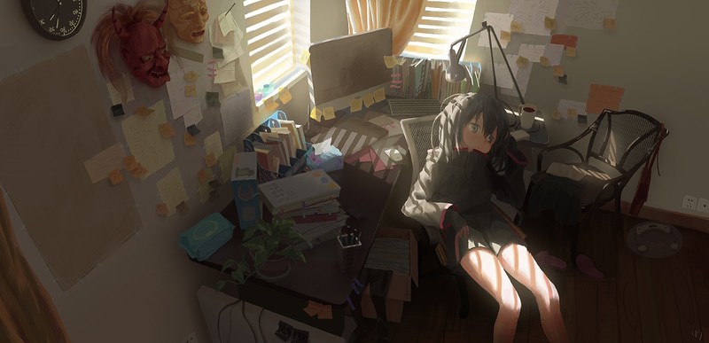 anime, Gamers! (Series), room, interior