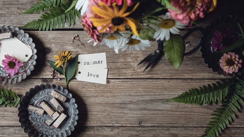 summer, love, flowers, bouquet, inscription, 4k
