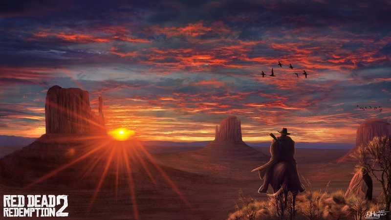 video games, Red Dead Redemption 2, sunlight, sky, video game art, 2017 (Year)