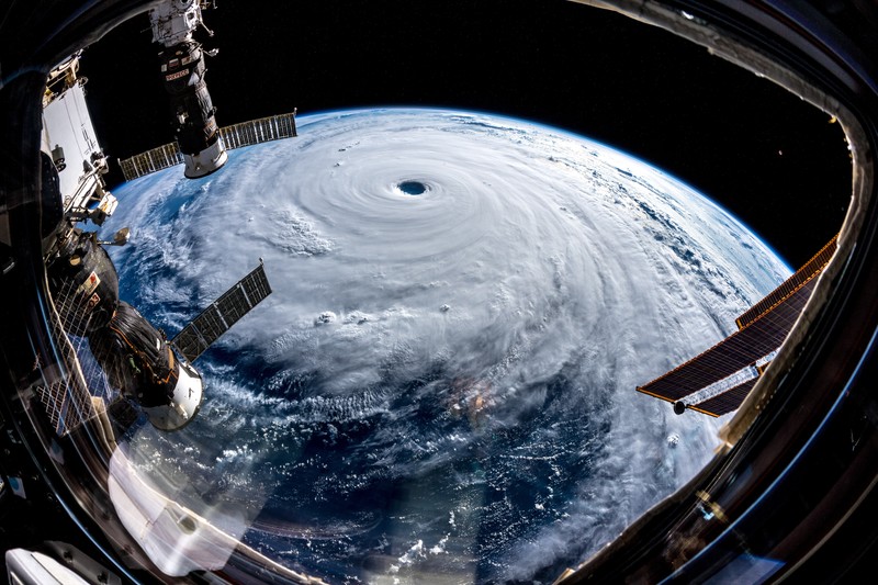 Alexander Gerst, hurricane, Typhoon, cyclone, spiral, NASA, ISS, Earth, space, nature, science, space station, clouds, planet, satellite, sunlight, atmosphere, photography, storm, landscape