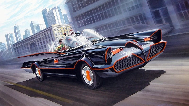 DC Comics, TV, Batman and Robin, Batman, Batmobile, car, artwork, vehicle